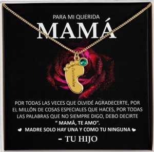 Regalo Para Mujer Mama Día De Las Madres Del Hijo Collar Pie Cumpleaños Navidad - Imagen 1 de 20