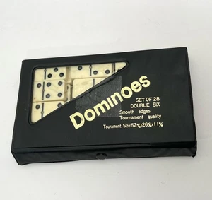 Butterscotch Bakelite Dominoes Set Vintage Tournament Size Original Case K28 - Picture 1 of 5