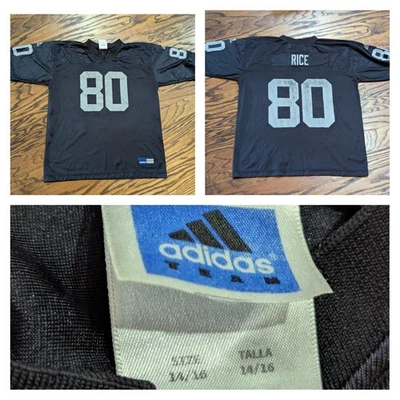 Vintage Adidas Jerry Rice 80 Oakland Raiders JERSEY (Youth Boys 14/16) Football - Image 1 of 4