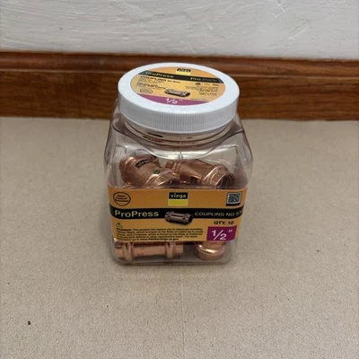 Viega ProPress Couplings with No Stop Press Copper 1/2" 77480 - 10 pack - Image 1 of 4