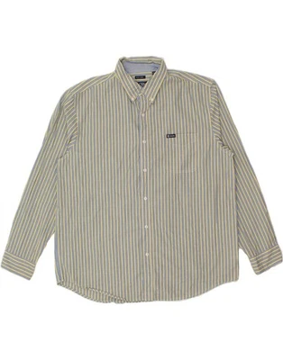 CHAPS Mens Easy Care Shirt 2XL Blue Striped Cotton AU07 - Image 1 of 3