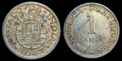 India Portuguese 1947 1 Tanga unc Bronze Coin Wow Grade - Image 1 of 3
