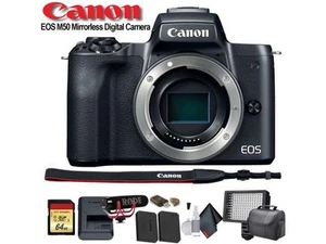 Canon EOS M50 Mirrorless Digital Camera (Intl Model) (2680C001) W/Bag, Extra Bat - Picture 1 of 4