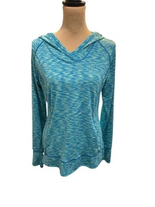 Tangerine Womens Hooded Pullover Athletic Hoodie Med Front & Back Pockets Teal. - Picture 1 of 11