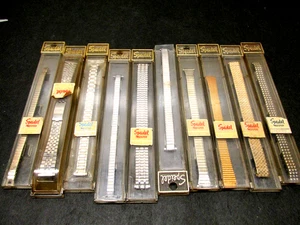 G Lot-10 Vintage Speidel Twist O Flex Watch Bands Gold/Silver Tone - Picture 1 of 3