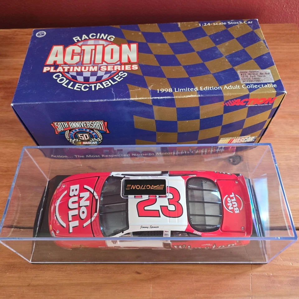 Jimmy Spencer #23 Ford Taurus 1998 Winston sin Bull 1/24 acción platino nuevo en caja  Foto 1 de 4
