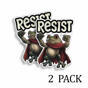 Portland Frog dice RESIST - Calcomanías Anti TRUMP Vinilo Pegatinas Paquete de 2 4" de Alto - Imagen 1 de 2