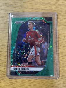 2024-25 Prizm Premier League Rasmus Højlund Green Breakaway 2/5 - Card #135 - Picture 1 of 3
