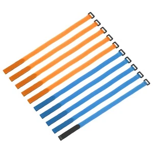 10 Pcs Battery Tie Down Straps, 0.8" x 16" Blue/Orange Nylon Hook Loop Strap - Afbeelding 1 van 6