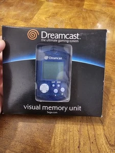 Sega Dreamcast Visual Memory Unit VMU Blue W/ Box See Pics L - Picture 1 of 5