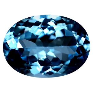Piedra preciosa de topacio azul suizo Brasil 15,94 quilates fabuloso corte ovalado (17,96 x 13,02 mm) - Imagen 1 de 2
