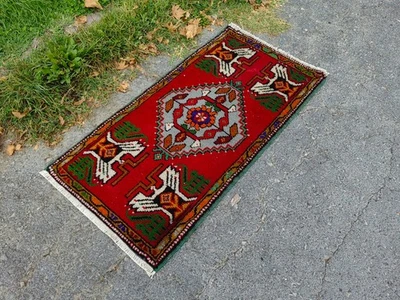 Oushak Runner Vintage Turkish Kilim Rug Decorative Handmade Oriental Wool Carpet - Image 1 of 4
