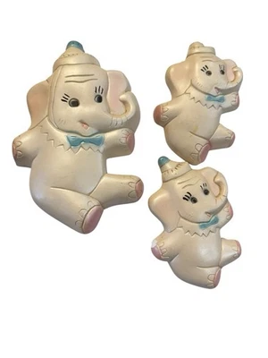De colección 1950 Niños Circo Elefante Tiza Ropa Decoración Pared Guardería Bebé Foto 1 de 4