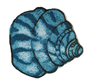 Parche pequeño Ocean Blue Seashell hierro 1,25" nuevo - Imagen 1 de 4