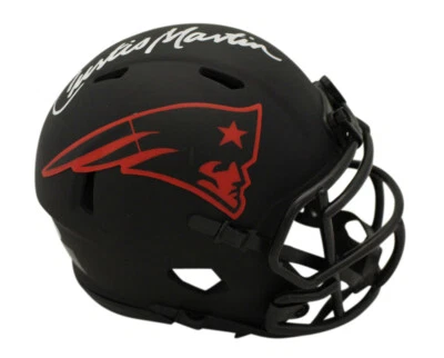Curtis Martin Autographed New England Patriots Eclipse Mini Helmet PSA 37032 - Image 1 of 4