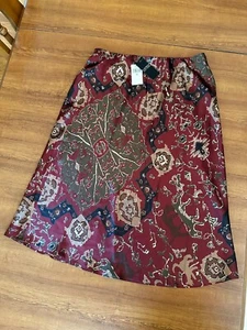 Falda Lauren Ralph Lauren satinada línea A estampado animal talla 12 - Imagen 1 de 5