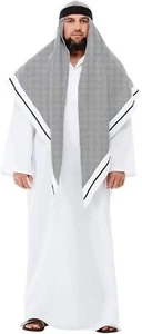 Smiffys 50802L Deluxe Fake Sheikh Costume, Men, White - Picture 1 of 3