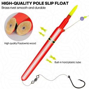 Lighted Fishing Bobbers 7inch Red Light In Red Fishing Float With Battery 3pcs - Picture 1 of 7