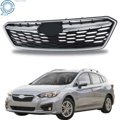 Conjunto de malla para Subaru Impreza 17-19 rejilla de parachoques delantero con moldura de plástico cromado Foto 1 de 4
