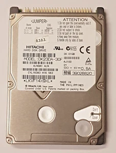 30 GB Ide Hitachi DK23DA-30F 4200rpm HDD 2,5 " Internal Hard Drive - Picture 1 of 1