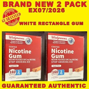 Nicotine Polacrilex Gum 2 MG Walgreens Coated Cinnamon Flavor 160 Pieces EX07/26 - Picture 1 of 1