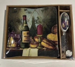 Wine Theme Plate And Butter Spreader - Picture 1 of 3