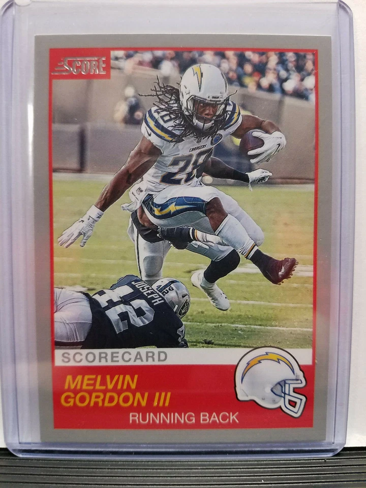 Melvin Gordon III 2019 Score Football Silver Scorecard #23 Los Angeles Chargers - Image 1 of 1