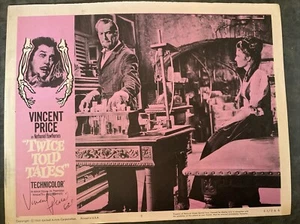 Tarjeta de vestíbulo autografiada ViNCENT PRICE Twice Told Tales; sin certificación - Imagen 1 de 2