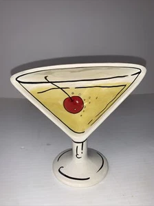 Martini Decorative Glass Wall / Stand Decor 6”x6.5” - Picture 1 of 6