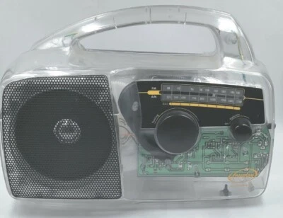 Vintage Freeplay Self Powered AM/FM Radio Solar Crank Clear See Through A258206 - Image 1 of 4