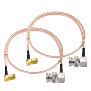 2pcs 90-Degree SMA Male to BNC Male RG316 Cable 50cm for Radio Scanner Ham Radio - Picture 1 of 8