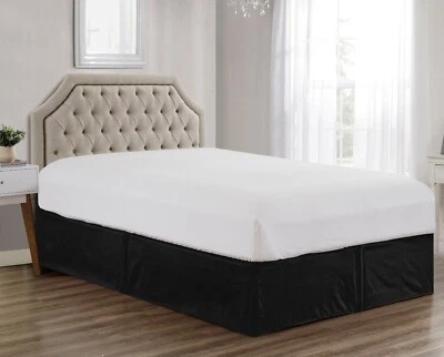 Super Soft Solid Brushed Microfiber 14" Pleated Bed Skirt/ Dust Ruffle - Image 1 of 3