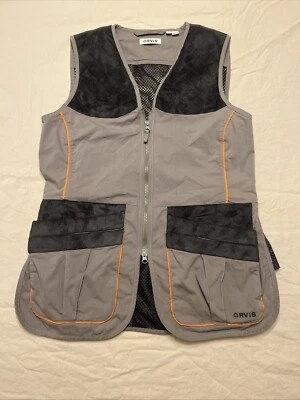 Orvis Men's Upland Hunting Vest Size M Grey & Taupe W/ Orange Details - Image 1 of 4
