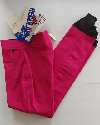 Pantalones de esquí Roffe de colección años 80 para mujer 6 estribo rosa intenso elástico cónico Barbiecore nuevos con etiquetas Foto 1 de 4