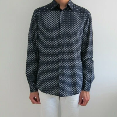 Pre-owned Elie Tahari White Blue Paisley Long Sleeved Shirt Size M - Image 1 of 4