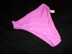 NWT Wavy Pink Striped Junior's Women's AERIE High Cut Cheeky Bikini Bottom S - Picture 1 of 5