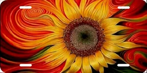 Hermoso girasol, matrícula nueva etiqueta de coche metal aluminio, EE. UU. - Imagen 1 de 1