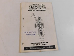 1950s LETZ PARTS LIST X120 MODEL 50X SERIES GRINDERS BROCHURE - Picture 1 of 7