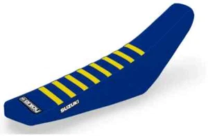 Enjoy Manufacturing Suzuki Seat Cover RM 85 2002 - 2022 Ribbed Logo, BLUE / YELL - Picture 1 of 1