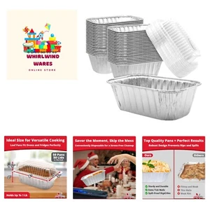 Ultimate 50 Pk. Disposable Bakeable Loaf Pans - 1Lb Size for Special Events - Picture 1 of 8