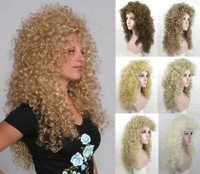 MUJER 28" LARGO CAPAS RIZOS AJUSTADOS PELO RIZADO PELUCA VICTORIANA CHER MERIDA LEONA Foto 1 de 4