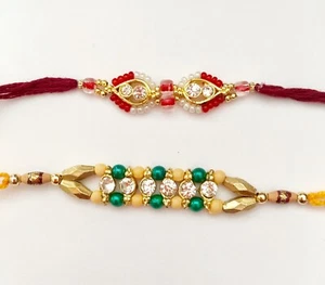  Rakhi Rakhee/Wrist Band (Set of 2) Raksha Bandhan USA Seller - Picture 1 of 1