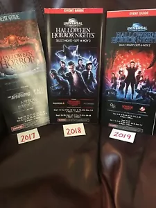 3 HHN Halloween Horror Nights Guide 27 28 29 2017 2018 2019 Never Used Collectot - Picture 1 of 10