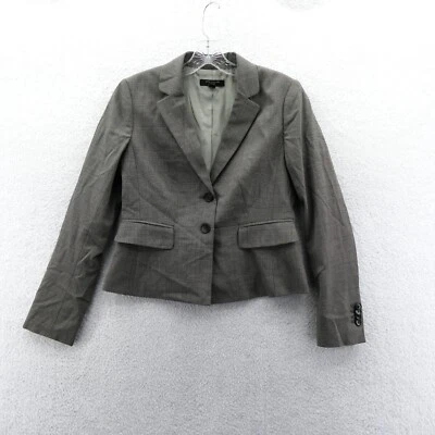 Blazer Ann Taylor Mujer Talla 2P Gris Abotonado Traje Chaqueta Trabajo 2 Pequeños Cuadros Foto 1 de 4