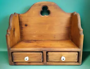 Libro de cocina de madera hecho a mano estante de recetas 2 cajones colgante de pared o encimera trébol - Imagen 1 de 14