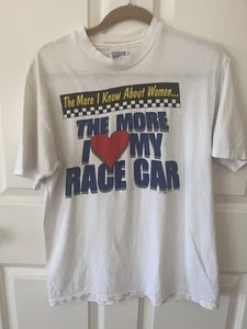 VTG Tshirt M The More I know about Women the more I ❤️My Race Car 1994 MJB white - Picture 1 of 11