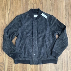 Taylor Stitch The Bomber Jacket in Charcoal Wool Check Pattern 42 LARGE $248 NWT - Picture 1 of 11