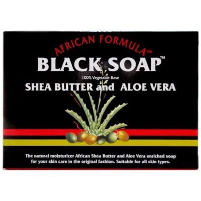 Jabón negro africano Madina manteca de karité y aloe vera, 3,5 oz (paquete de 12)  Foto 1 de 4