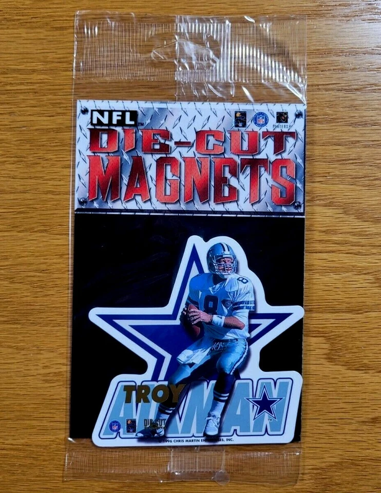 Troy Aikman Dallas Cowboys Vintage 1996 NFL Fútbol Troquelado Imán de Nevera Foto 1 de 3