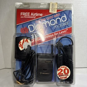 Motorola Startac Vintage Flip Phone W/ Original Diamond Mobile Packaging Nice - Picture 1 of 10